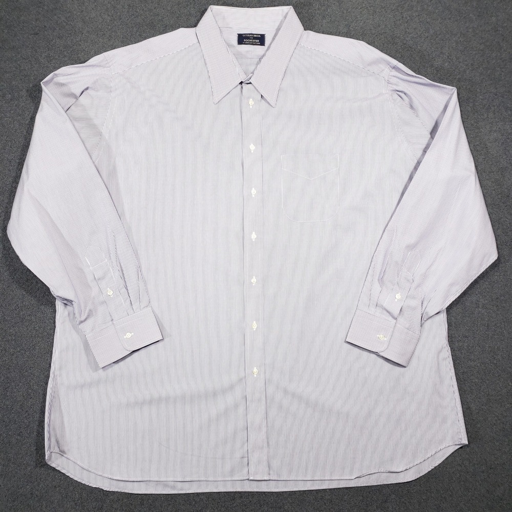 Gitman Bros Dress Shirt Mens‎ 20 39 Tall Purple Stripe Vintage Button Up Point
